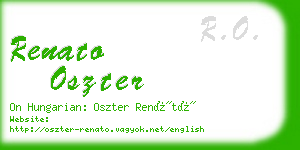 renato oszter business card